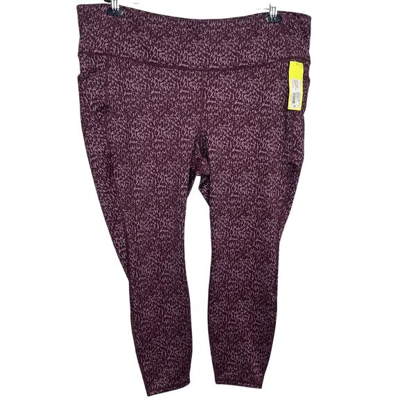 All in Motion Purple NEW Leggings Pockets Plus Size 3X - Picture 1 of 9